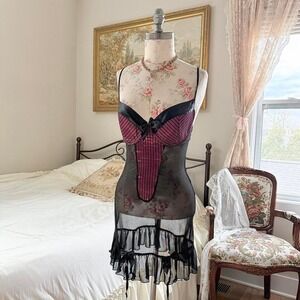 black garter slip dress  Y2K dreamgirl black garter slip dress size large